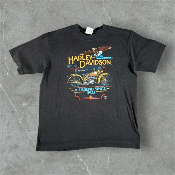Harley-Davidson Other - Harley Davidson Shirt Mens Large‎ Black 80s Hit Me 1985 A Legend Since 1903 VTG